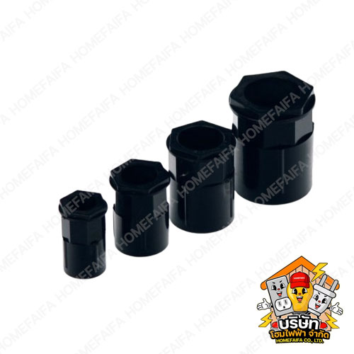 Zeberg ข้อต่อเข้ากล่อง ข้อต่อเกลียว คอนเน็คเตอร์ สีดำ