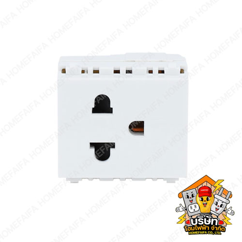 PHILIPS เต้ารับเดี่ยว 3 ขา LEAF สีขาว มีม่านนิรภัย