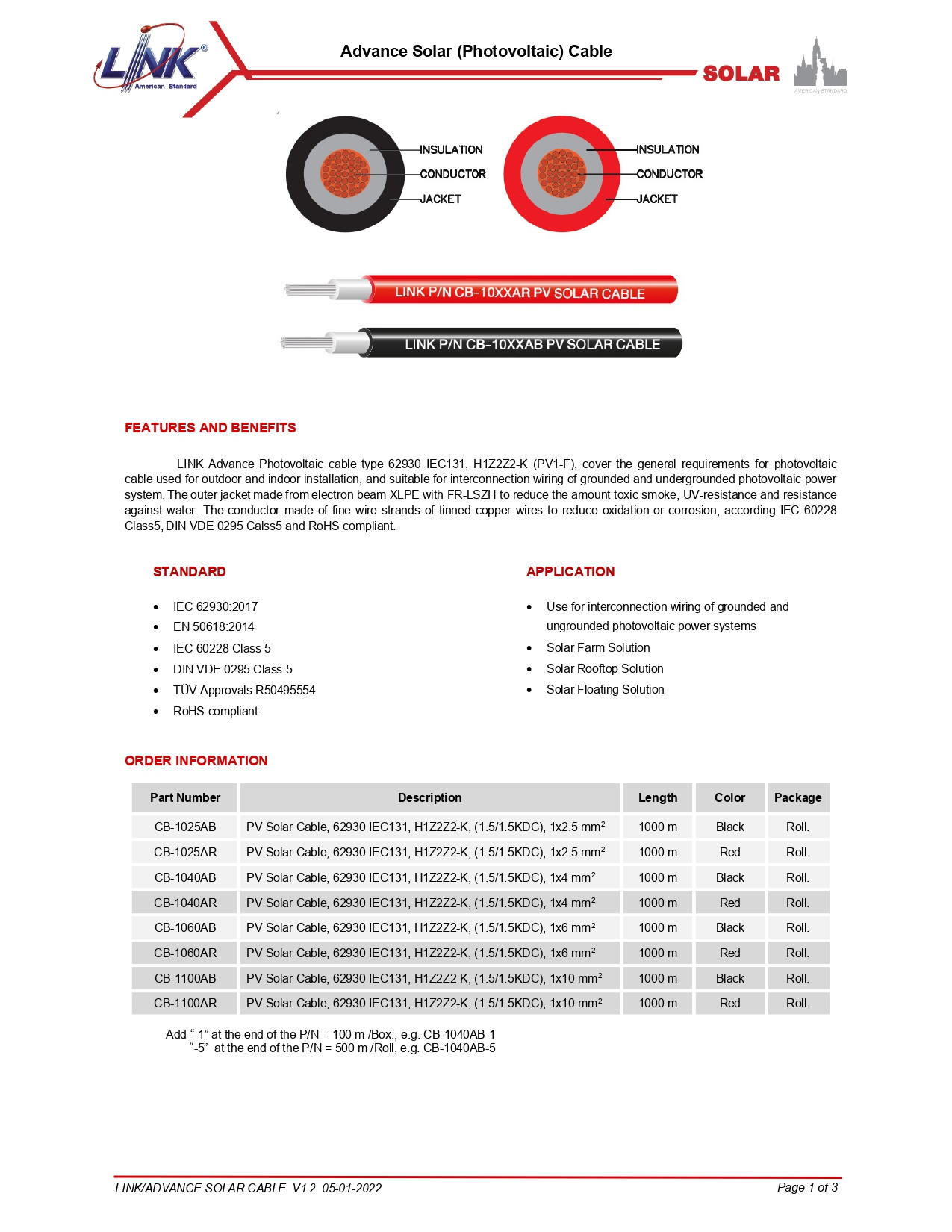 Link PV Solar cable 4