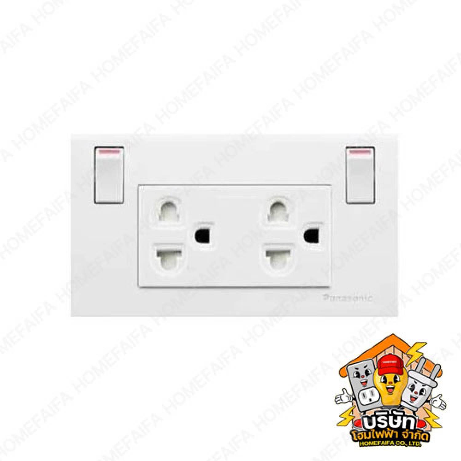 Panasonic ปลั๊กกราวด์คู่ มีสวิทควบคุม WEGP 1282